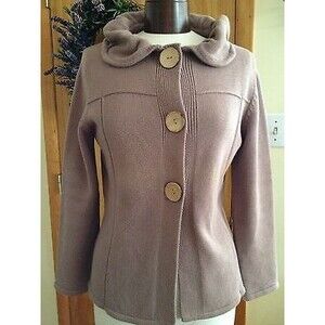 Haiku Women's Sweater Taupe Cardigan Sweater Large Buttons Size Small Nwot